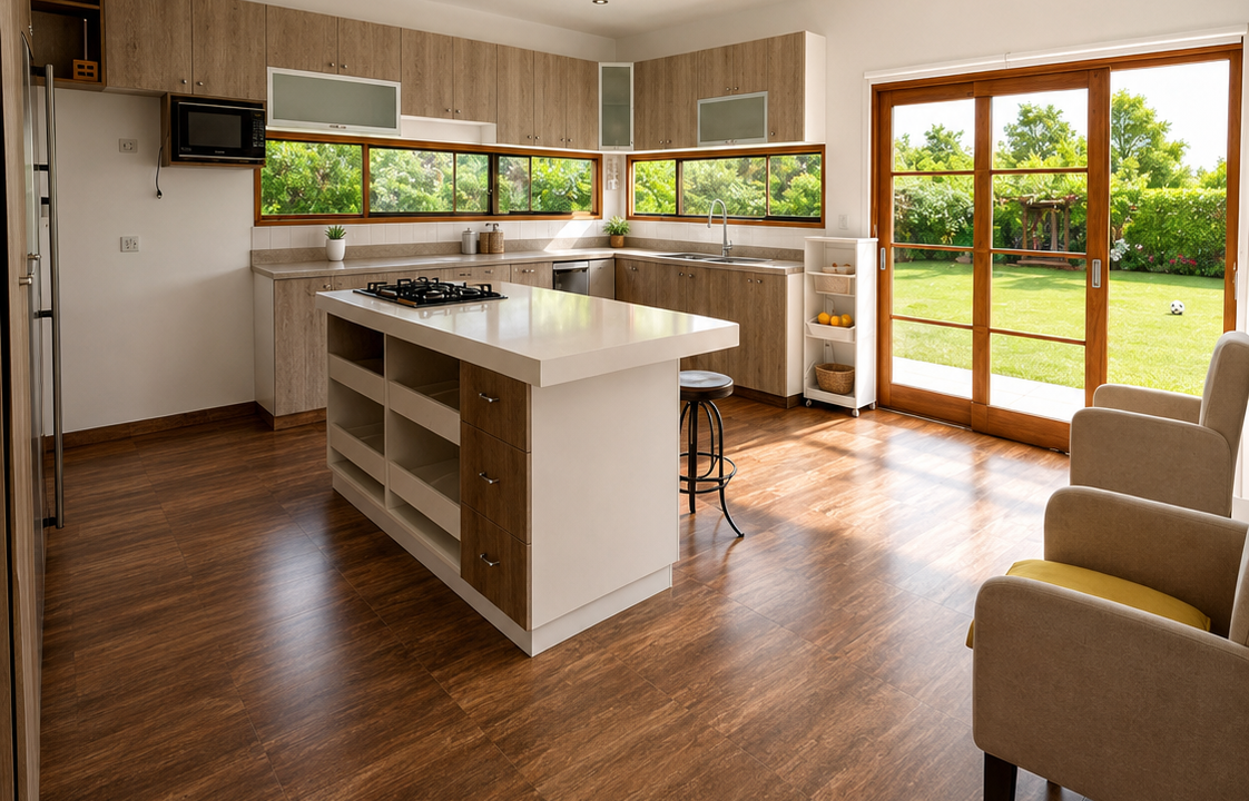 Cocina con isla central